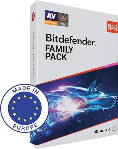 Bitdefender Family Pack - Total Security für 15 Geräte | 1 Jahr Abonnement | PC/Mac/iOS/Android | Aktivierungscode per Post