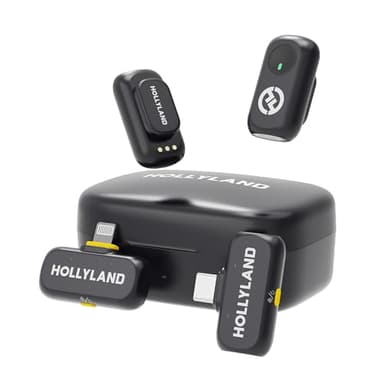 Hollyland Lark A1 Combo Wireless Lavalier Mikrofon für iPhone/iPad/Android Phone, Kabellos Mini Microphone mit EQ&Hall, 6-stufiger Gain-Regelung für die YouTube Podcast Game Video und Vlog-Erstellung.