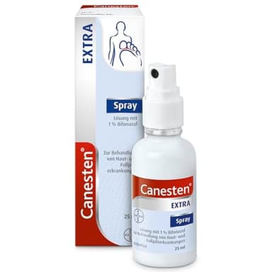 Canesten EXTRA Spray | zur Behandlung von Hautpilz | schnell wirksam gegen Fadenpilze, Hefen oder Schimmelpilze | mit Bifonazol | 25ml