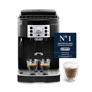 De’Longhi Magnifica S - Perfetto Kaffeevollautomat mit klassischem Milchaufschäumer, Espresso- und Cappuccino Kaffeemaschine, Bedienfeld mit Tasten, Schwarz (ECAM22.110.B)