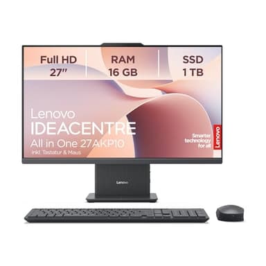 Lenovo IdeaCentre All-In-One AI-PC | 27" Full HD Display | AMD Ryzen 7 250 | 16GB RAM | 1TB SSD | AMD Radeonn Grafik | Win11 | Inkl. Kabellose Maus-Tastatur | Luna Grau | 3 Monate Premium Care