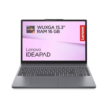 Lenovo IdeaPad Slim 3 Laptop | 15.3" WUXGA Display | AMD Ryzen 5 150 | 512GB SSD | 16GB RAM | AMD Radeon Grafik | QWERTZ | Windows 11 | Luna Grau | 3 Monate Premium Care