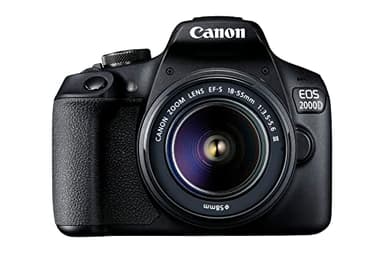 Canon EOS 2000D Spiegelreflexkamera - mit Objektiv EF-S 18-55 F3.5-5.6 III (24,1 MP, DIGIC 4+, 7,5 cm (3.0 Zoll) LCD, Display, Full-HD, WiFi, APS-C CMOS-Sensor), schwarz