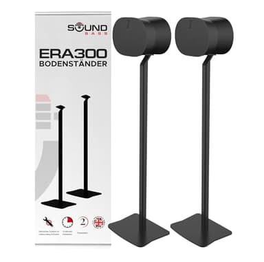 ERA300 Bodenständer, Hochwertiges Metalldesign, Doppelpack (2 Stück), Schwarz, Kompatibel mit Sonos ERA 300 Lautsprecher, Zubehör Inklusive, Kabelmanagement, Entworfen in Großbritannien, Doppel, Paar