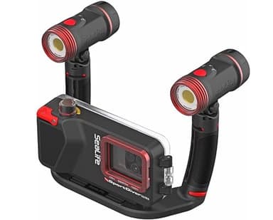 Sealife SportDiver Ultra Pro 2500 Duo Set Unterwassergehäuse zum Schnorcheln & Tauchen mit dualen (2) Sea Dragon 2500 Lumen Leuchten und Ultra Dive Tray für Videos und Fotografie unter Wasser