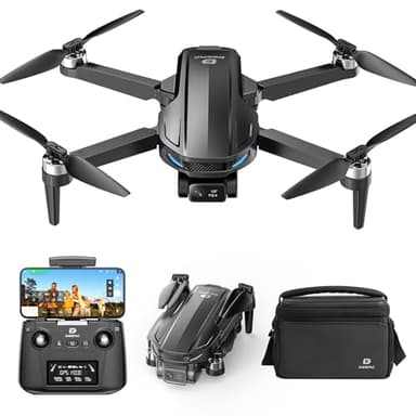 DEERC D65 Drohne mit 4K EIS Kamera und 2-Achsen-Gimbal, unter 249g, GPS Follow Me, 5G Bildübertragung, 26 Min Flugzeit, Intelligent Return, Profi Set für Anfänger，CO