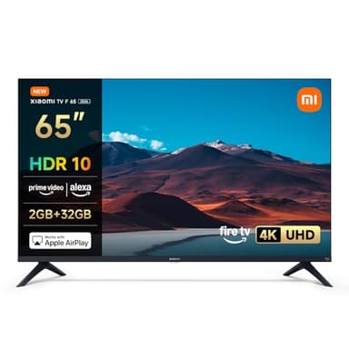 Xiaomi TV F 65, 65 Zoll (165 cm), 4K UHD, Smart TV, Fire OS8, Triple Tuner DVB-C/S/S2/T/T2,HDR10, MEMC, 60Hz mit 120Hz Game Boost Mode,Sprachsteuerung mit Alexa,2GB+32GB, Kompatibel mit Apple AirPlay