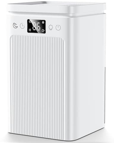 Luftentfeuchter Elektrisch 2.2L/77oz,Raumentfeuchter Tragbar Ultra Leise,Entfeuchter mit LED Display,2-12H Timer &7-Farben Licht,Automatischer Abschaltung,Dehumidifier for Home（weiß）