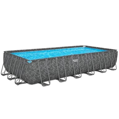 Bestway APX365 Winterfester Solo Pool ohne Zubehör 732 x 366 x 132 cm, Marmor-Optik (Dunkel), eckig