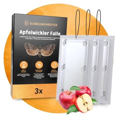 Panteer Apfelwickler Falle - 3 Stück - MIT Schnur - Apfelwickler Pheromonfalle - Apfelwickler bekämpfen - Gegen Apfelwickler - Mittel gegen Apfelwickler - Monitoringfalle