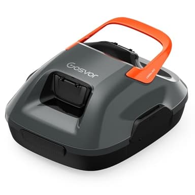 Gosvor Poolroboter Akku, 6600 LPH Effiziente Reinigung mit 90 Min Laufzeit, 3,4 KG Leicht Bodensauger, Einfach zu Bedienen & Warten, Poolsauger für Pools mit Flachem Boden bis zu 80㎡, Orange