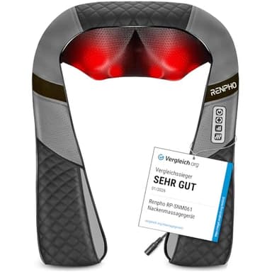 RENPHO Massagegerät, Schulter Nackenmassagegerät mit Wärme, Rückenmassagegerät mit 3D-Massage von tiefem Gewebe, Nackenmassage mit Tiefknetmassage, Massage für Nacken, Rücken, Geschenke für Frauen