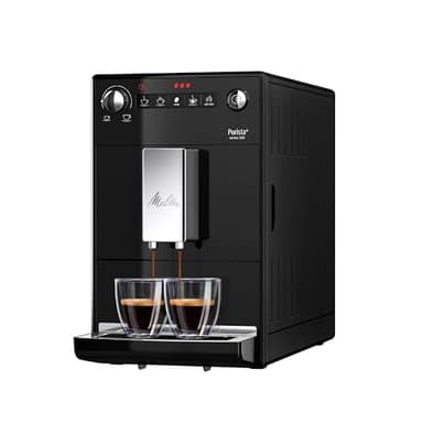 Melitta Purista – Kaffeevollautomat mit Lieblingskaffee-Funktion, Kaffeemaschine mit Mahlwerk und 3-stufig Einstellbarer Kaffeestärke, für Kaffee und Espresso, Schwarz