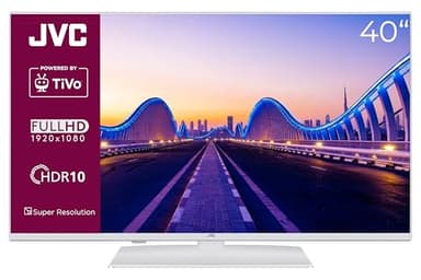 JVC Fernseher 40 Zoll Smart TV Powered by TiVo LT-40VF5355W - Full HD Fernseher, HDR TV mit Triple-Tuner und 6 Monate HD+ inkl., LED TV weiß