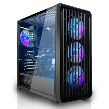 SYSTEMTREFF Gaming PC AMD Ryzen 7 5700X 8x4.6GHz | Nvidia RTX 5060 Ti 16GB DX12 | 1TB M.2 NVMe | 32GB DDR4 RAM | Windows 11 | WLAN Desktop Computer Rechner für Gamer, Zocker & Streamer
