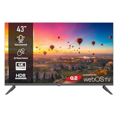 Q.2 |43 Zoll Fernseher | 4K UHD 3840x2160| Smart TV | HDR | Rahmenlos | WiFi, Bluetooth | WebOS.