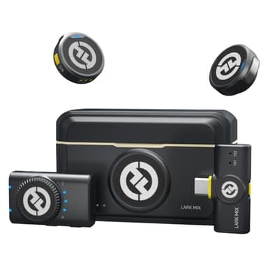 Hollyland Lark M2 Wireless Lavalier Mikrofon für Kamera/PC/iPhone15/16/17& Android-Geräte, 300m Reichweite, Hi-Fi Audio, Rauschunterdrückung, 30h Nutzdauer, Mini-Microphone(2TX+Camera RX+USB-C RX)
