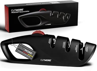 CUTMORE® Diamant Messerschärfer ProSharp - Winkelverstellbarer Messerschleifer, auch für Brotmesser und Wellenschliff, Scherenschleifer, entwickelt für japanische- und Damastklingen, rutschsicher
