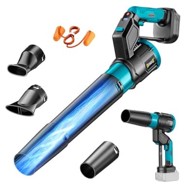 Ecarke Akku-Laubbläser kompatibel mit Makita 18V Akku, 600 CFM Akku-Gebläse mit bürstenlosem Motor & Display, bis zu 60 m/s Luftgeschwindigkeit, 3 Stufen, ideal für Garten, Laub und Schnee (ohne Akku)