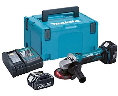 Makita Akku-Winkelschleifer, (18 V im Makpac mit 2 Akkus 4,0 Ah + Ladegerät), DGA452RMJ