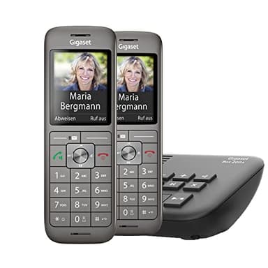 Gigaset CL660HX Duo - 2 schnurlose DECT-Telefone zum Anschluss am Router - 2 hochwertige Mobilteile mit Ladeschale, Anthrazit-metallic & DECT Basisstation Box 200A mit Anrufbeantworter