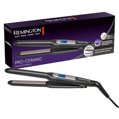 Remington Glätteisen [extra schmale Platten: für kurzes Haar, Pixies, Pony, Bart & kleine Locken] Haarglätter (Ultra-Pro-Keramikbeschichtung, LCD-Display,150-230°C) Bartglätter S5515