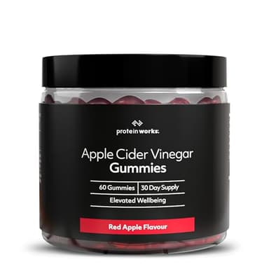 Apple Cider Vinegar Gummibärchen - 1000mg Apfelessig einschließlich „der Mutter“ + Chrompicolinat, Folsäure, Vitamins B6, B12 und C - roten Apfelgeschmack - 60 Gummibärchen - Protein Works