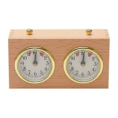 Schachuhr Timer, Schachuhren Analog Mechanischer Countdown Schachuhr Mechanisch, Analog Chess Clock, Professionelle Schachuhr, Internationaler Holz Wettbewerb Timer für Turnier Brettspiel (Retro)
