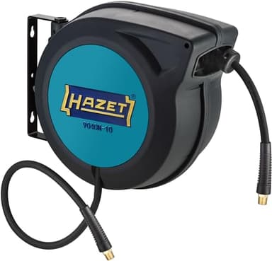 HAZET Schlauch-Aufroller 9040N-10 I Schlauchlänge: 15 m, Schlauchinnendurchmesser: 10 mm, max. Druck: 20 bar für Druckluft und Wasser I Schlauchtrommel für sauberes Aufwickeln von Schläuchen, Blue