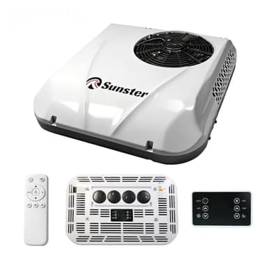 Sunster 12V Klimaanlage Wohnwagen, Dachklimaanlage für Wohnmobil, Wohnmobil Klimaanlage Kältefunktion Dachklimaanlage für PKW RV LKW Camper Bagger, Weiß