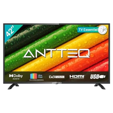Antteq AB42D1 Fernseher 42 Zoll (TV 107 cm), Dolby Audio, LED, Triple Tuner DVB-C / T2 / S2, CI+, HDMI, Mediaplayer per USB, Scart，CI, incl. Hotelmodus