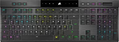 CORSAIR K100 AIR WIRELESS RGB Ultradünne Mechanische Gaming-Tastatur - CHERRY MX Low Profile Taktile Schalter - Bluetooth - iCUE-Kompatibel - PC, Mac, PS5, PS4, Xbox - QWERTZ DE - Schwarz