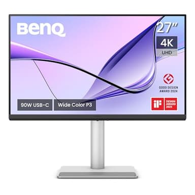 BenQ MA270U 27 Zoll 4K 3840x2160 Monitor für MacBook Pro/Air, Dual USB-C, 90W-Stromversorgung, Mac Color Match, USB-Hub, Helligkeits- und Lautstärkeregelung auf Mac, Verstellbarer Fuß, P3-Farbraum
