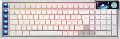 Corsair Vanguard AIR 99 Wireless Low-Profile RGB Optical-Mechanische Gaming-Tastatur – QWERTZ Deutsch, 99% Layout, OPX-Schalter, 8000Hz Hyper-Polling, Stream Deck-Integration, Flashtap SOCD – Weiß