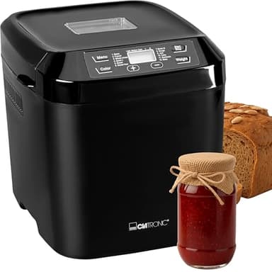 Clatronic® Brotbackautomat - frisches Brot zu Hause selber backen | automatische Zubereitung & Warmhaltefunktion | Backautomat mit Timer | einfache Bedienung über Display | 12 Backprogramme | BBA 3774