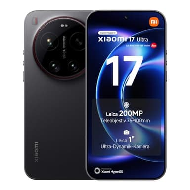 XIAOMI 17 Ultra Smartphone 16+512 GB, Leica 200 MP Teleobjektiv (75–100 mm), Leica APO Optik, LOFIC HDR Technologie, HyperAI, Schwarz, 3 Jahre Garantie