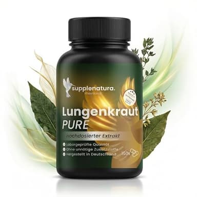 EINFÜHRUNGSANGEBOT* Lungenkraut Kapseln - 5-Monatsvorrat - Deutsche Herstellung, Vegan, Laborgeprüft, ohne Zusätze - Lungenkraut Kapseln hochdosiert von Supplenatura®