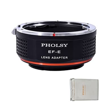 PHOLSY Objektivadapter Manueller Fokus für Canon EOS EF EF-S Objektiv auf Sony E Kameragehäuse für Alpha a7 a6000 a6300 a6500 a5000 a5100 NEX 7/6/5, NEX 5N 3N, a9 ii, a7S iii ii, a7R v iv iii ii, a7C