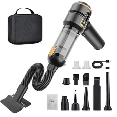 Handstaubsauger Akku Kabellos - 23000pa Auto Staubsauger Stark,Mini Staubsauger Für Auto,Pc,Haus,KüChe,Ritzen Und Ecken,Handsauger Akku Stark Saugend,Kann Als Luftpumpe u. Staubgebläse Dienen,6000mAh