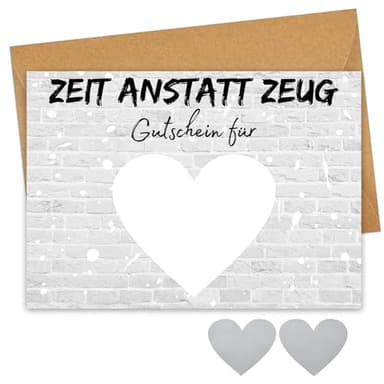 JOYEASE Rubbelkarten zum selber beschriften, Zeit anstatt Zeug Gutscheine zum selber ausfüllen mit Rubbellose, Gutschein Geburtstag, personalisierte Geschenke für Freundin Frauen Männer
