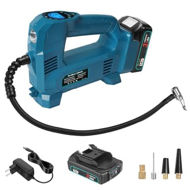 Kabelloser Akku Kompressoren kompatibel mit Makita 18V Akku 150PSI mit LED Licht Digitalanzeige und Autostop tragbare Luftkompressor mit Akku Ladegerät und Ventiladaptern