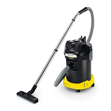 Karcher AD 4 Premium Aschesauger ideal für die Reinigung von Kaminen, Pelletöfen und Grills (mit Filterreinigung, 17-Liter-Metallbehälter, Reinigung ohne Schmutzkontakt) Gelb/Schwarz