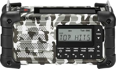 Sangean MMR-99 DAB Multifunktionales Notfallradio mit Handkurbel, DAB+,FM-RDS, Bluetooth, LED-Taschenlampe und IP55-Zertifizierung, Ideal für Outdoor, Camping und Notfälle, Artic Camo