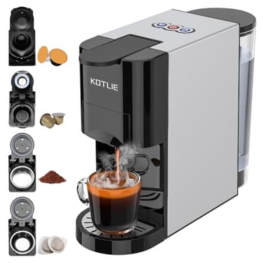KOTLIE AC-513K 4 in 1 Kapsel Kaffeemaschine für NES/DG/Mischkaffee/ESE Pads（44mm,19Bar,1450W,800ml