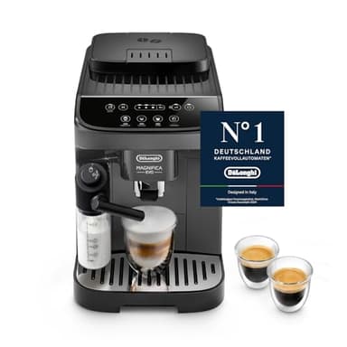De’Longhi Magnifica Evo - Perfetto Kaffeevollautomat mit LatteCrema-Milchaufschäumer, 4 One-Touch-Getränke, Cappuccino, Espresso Kaffeemaschine, Soft-Touch-Bedienfeld, Dunkelgrau (ECAM292.52.GB)