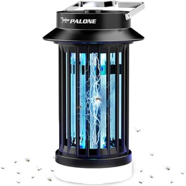 PALONE Insektenvernichter Elektrischer mit LED-Lampe, 3 in 1 Tragbarkeit USB-C Insektenvernichter, UV DC Elektrisch Mückenlampe, Praktische Geschenke für den Garten, Camping und Picknicks im Freien