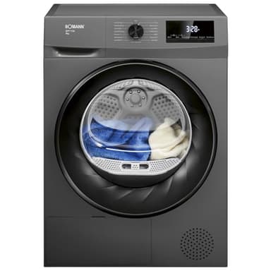 Bomann® Wärmepumpentrockner 8kg | kein Wasseranschluss nötig | Trockner m. Antiknitterfunktion | Wäschetrockner 15 Programme | Kondenstrockner | umweltfreundliches Kühlmittel R290 | WPT 7154 titan