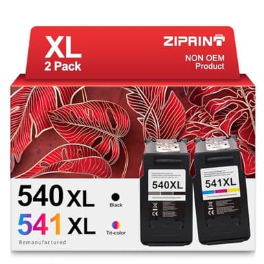 ZIPRINT 540 541 XL Druckerpatronen Kompatibel für Canon Druckerpatronen 540 541 PG-540 XL CL-541 für Canon Pixma TS5150 MG3650 MG3650s MG4250 MG3150 MG3250 MX475 TS5151(2-Pack)