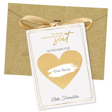 woric Das schönste Geschenk ist gemeinsame Zeit Gutschein zum selber ausfüllen, Rubbelkarten zum selber Beschriften Geschenkkarte Gutschein Zeit Schenken (inkl. Kuvert)