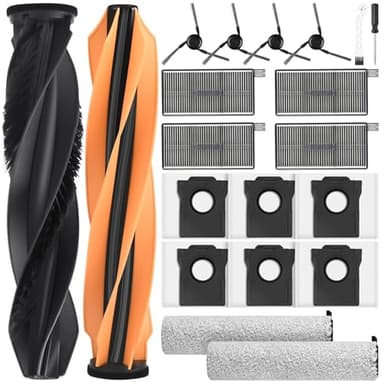 20 Stück Zubehör für Dreame Aqua10 Ultra Roller Complete Saugroboter, mit 2 Hauptbürste 2 Rollenmopp-Pad 6 Staubbeutel 4 HEPA Filtern 4 Seitenbürsten 1 Reinigungsbürste 1 Schraubendreher